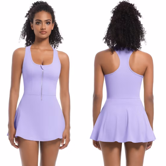 Ladies Night Dresses with Patched Embroidery at Front Chest